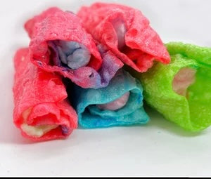 Freeze Dried Fruit Roll Up With Cotton Candy Inside